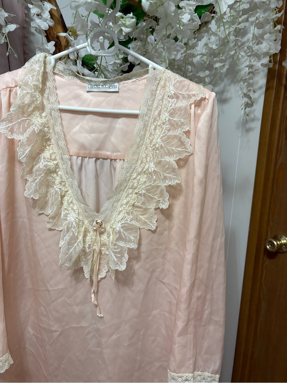 Vintage Pink Chemise with Cream Lace Trim - Picture 2 of 8